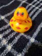 Yellow Ducky With Red Diamonds
