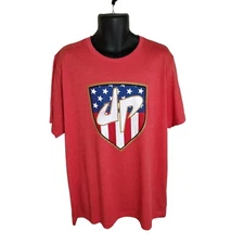 Dude Perfect Mens 2XL DP TShirt Tee Red Super Hero Crest American Flag Crew