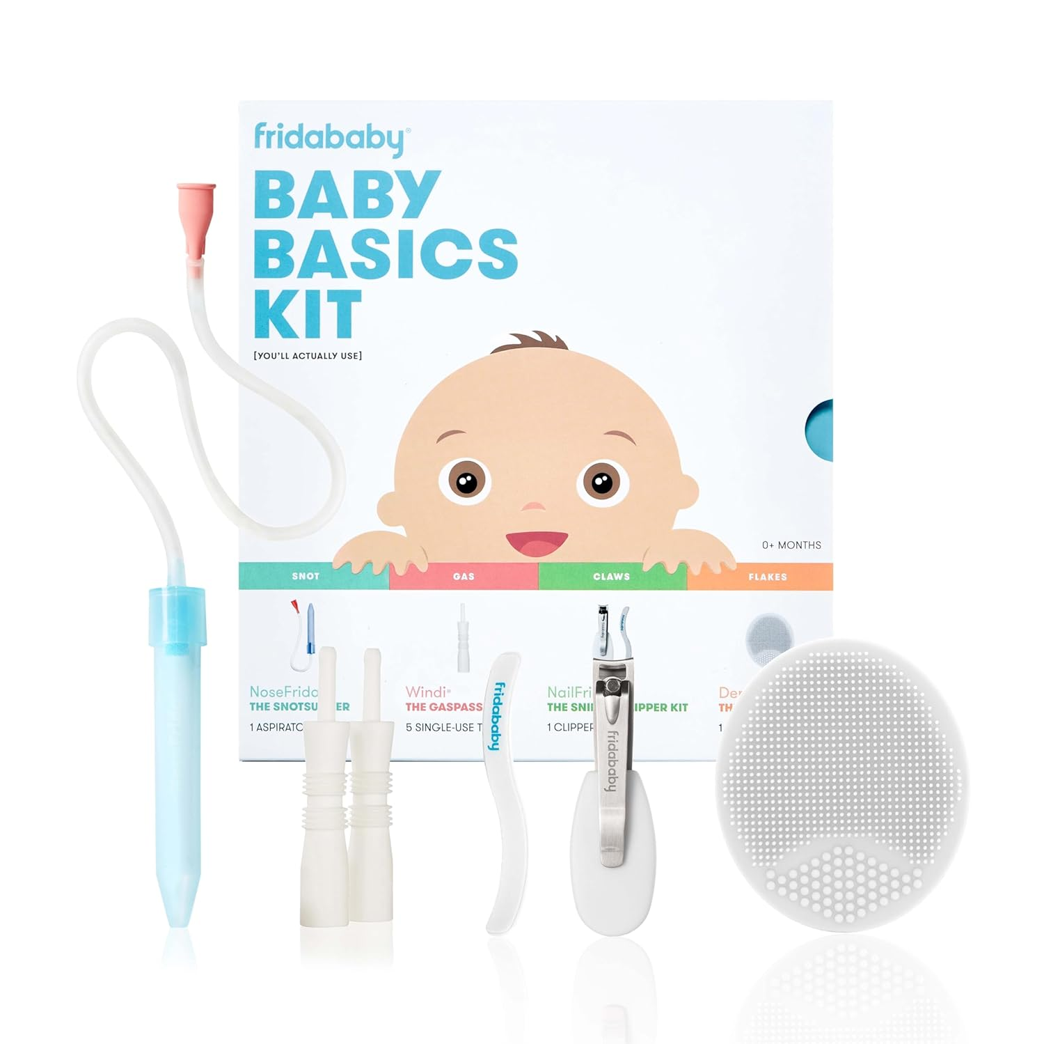 Basics Kit, Baby Essentials Kit Includes Nasal Aspirator Snotsucker, Nailfrida N