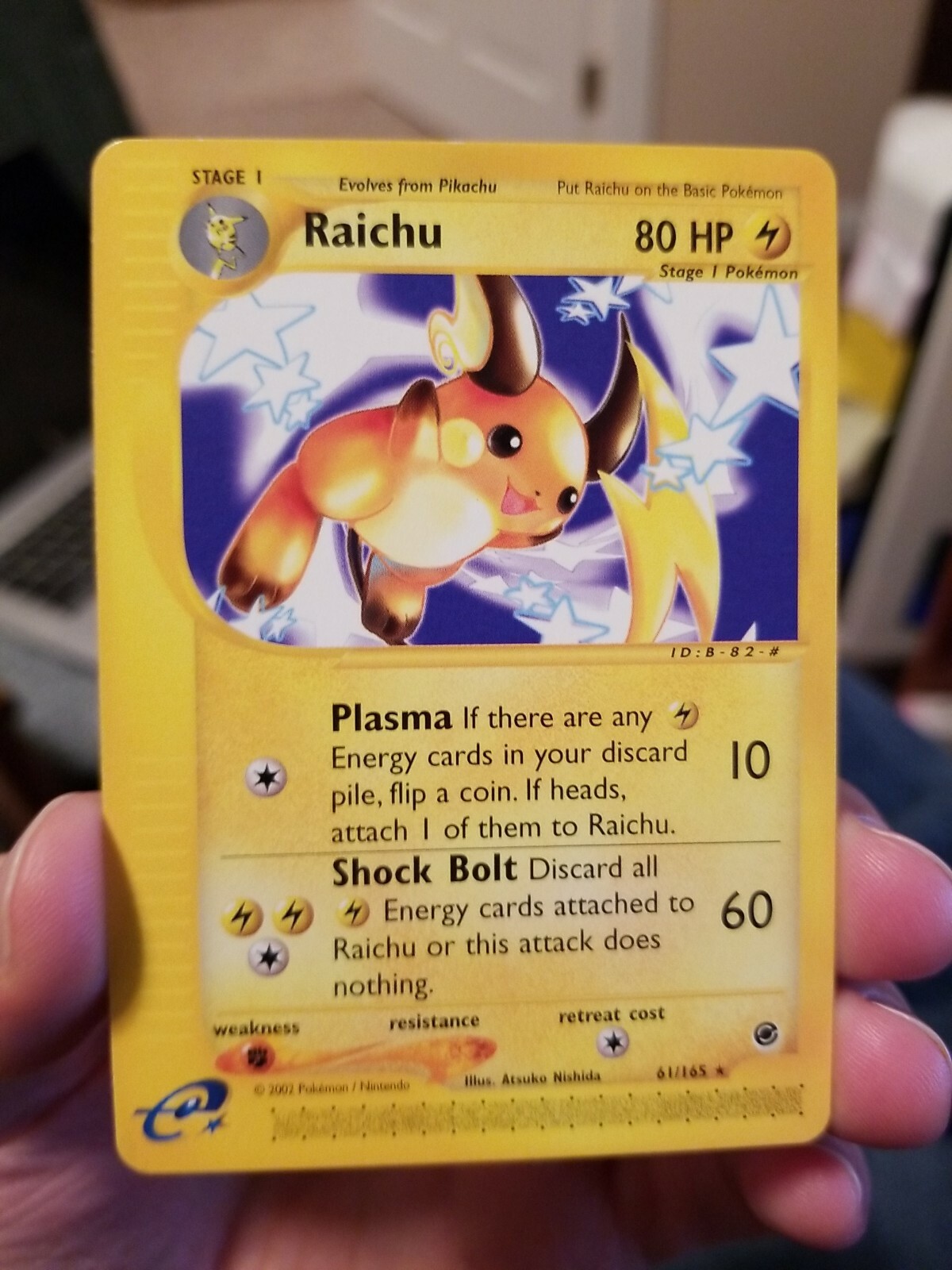 Raichu - 61/165 Expedition Base Set - Rare Pokemon Card - Near Mint