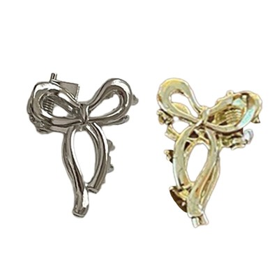 Small Bowknot Hair Claws Clip Non-Slip Jaw Clip Metallic Hair Bows Women Gift