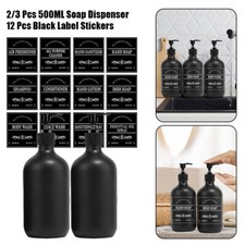 2/3x 500ml Soap Dispenser Labels Pump Lotion Bottle Shower Gel Storage Container