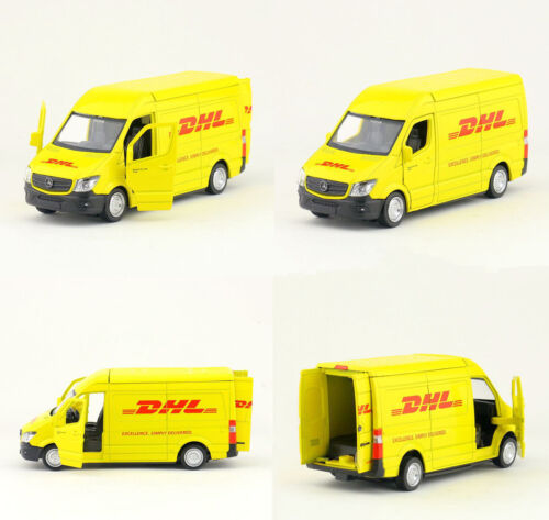 DHL Delivery Truck Van Vehicle Metal Car Toy Figure Model Diecast Collectible - Afbeelding 1 van 7
