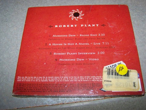 ROBERT PLANT "MORNING DEW" 4 TRAK CDS INCLUDING VIDEO - Picture 2 of 2
