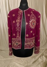Vintage Red Maple Jacket With Embroidery, Pappu Doc, Woman's, Size M
