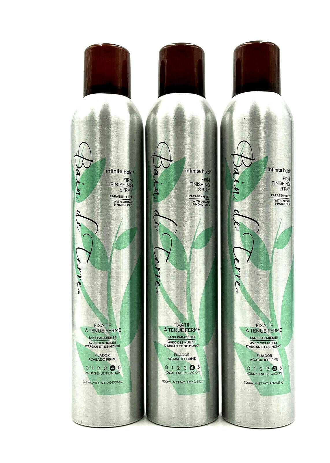 Bain De Terre Infinite Hold Firm Finishing Spray Argan Monoi Oils 9 oz-3  Pack
