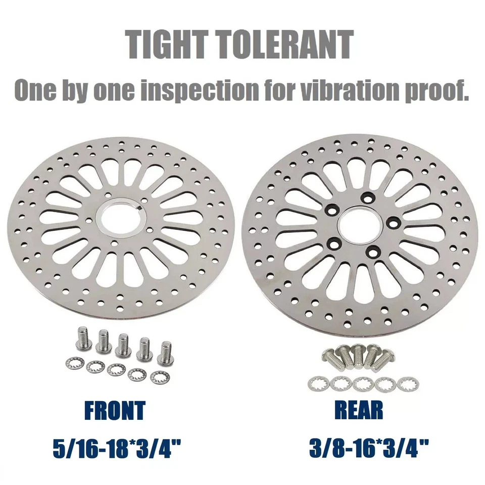 11.5 inch (Front+Rear) Brake Rotor Fit For Harley Softail Touring Sportster Foto 2 de 4