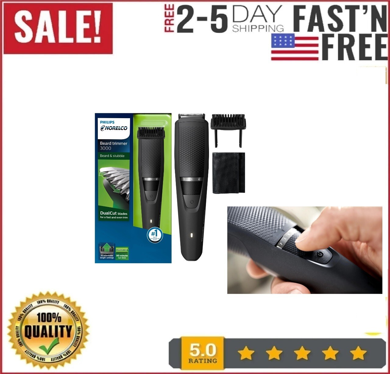 Beard Trimmer and Hair Clipper - No Blade Oil Needed - BT321