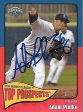 Adam Plutko 2014 Lake County Captains Midwest League Top Prospects Signed Card