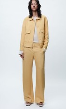 RRP 119 ZARA WIDE LEG LINEN BLEND PANTS LIMITED EDITION NWT SIZE XS,S TIRL