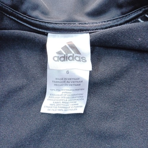 adidas jacket/jogger child Small (6) full zip front slip pockets/black & white - Picture 2 of 4