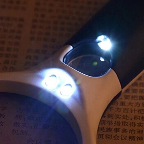 3 LED Extra große Handlupe mit Licht 45X Fach Vergrößerung Beleuchtete Leselupe - Bild 6 von 9