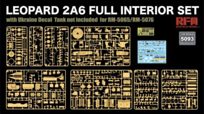 RYEFIELD 5093 LEOPARD 2A6 FULL INTERIOR SET With Ukraine Decal Tank Not Included