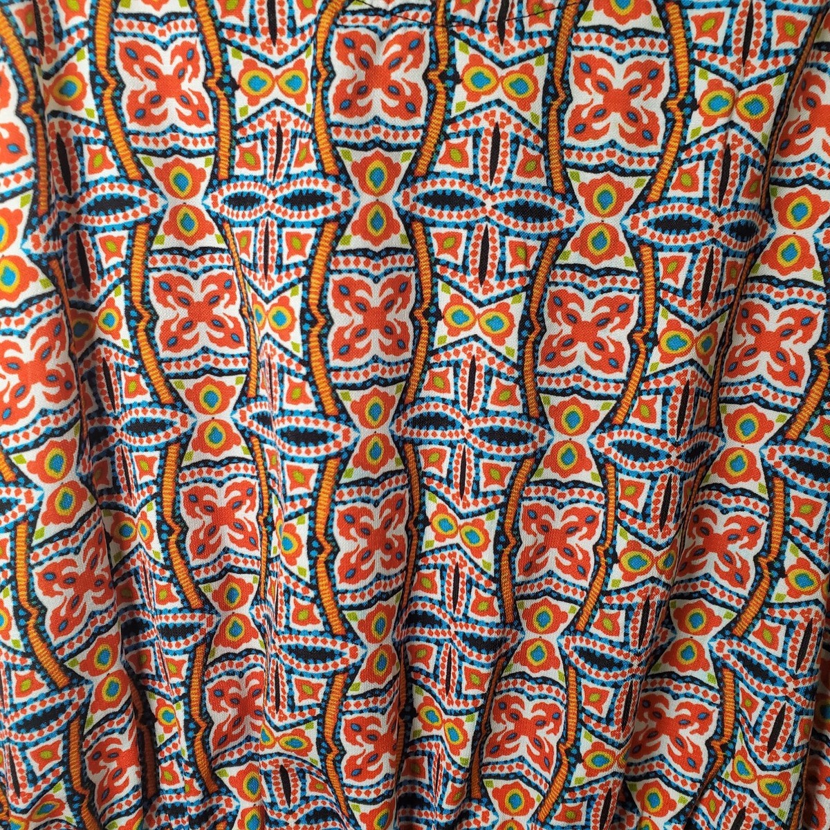 Xhiliration Colorful Orange Cami Short Romper Aztec Bright Summer