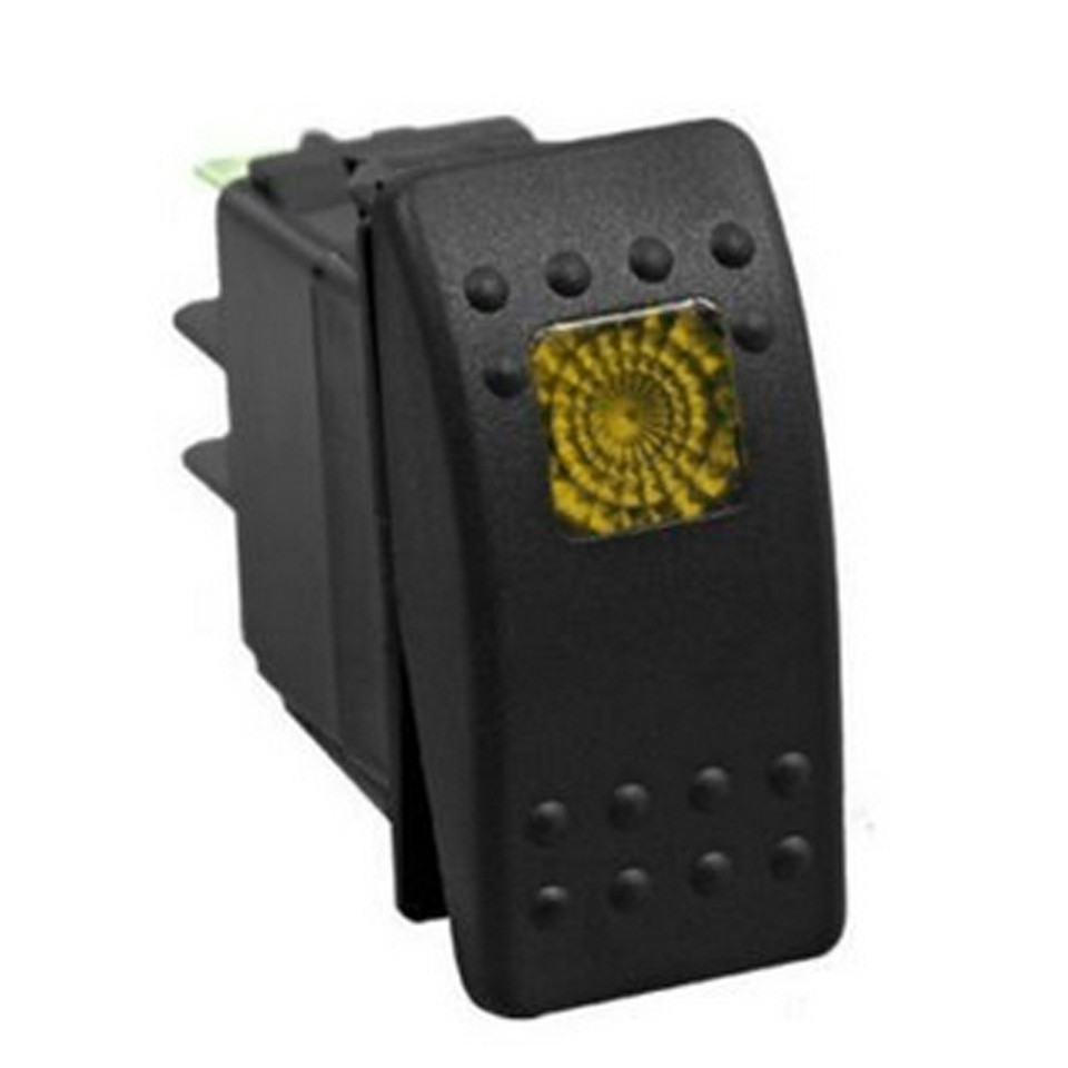 5 X 12V 20A Bar Rocker Toggle Switch Yellow LED Light 4Pin Holder Car ...