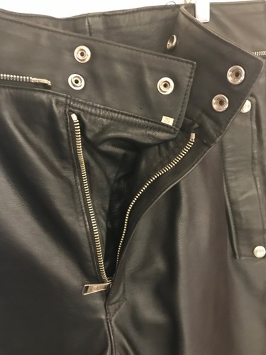 Vintage Harro 2 Piece + Back Black Leather Motorcycle German Police Bluf - Bild 8 von 24