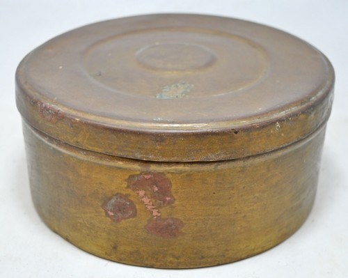 Vintage Messing Rund Küchengeräte Chapati Brot Kiste Original Alt Handgefertigt - Picture 1 of 7