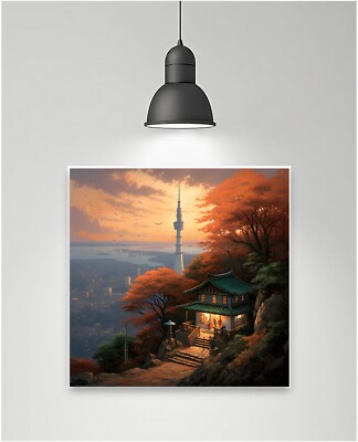 Seoul painting canvas gift cityscape South Korea art urban skyline wall decor