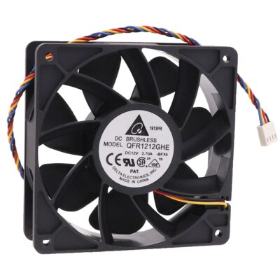 For Delta QFR1212GHE High Speed GPU Cooling Fan 120X120X38mm DC 12V 2.7A 4wires