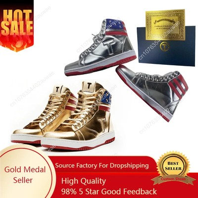 New For Womens Mens Donald T Shoes Maga Never Surrender High Tops Sneakers Boots