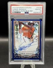 2024 Bowman Sterling Samuel Basallo Prospect Auto Blue Refractor /25 SP PSA 10