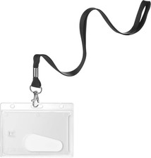 Karteo® Fodera per Documenti Con Porta Badge Da Collo | Fodera per Carte Orizzon