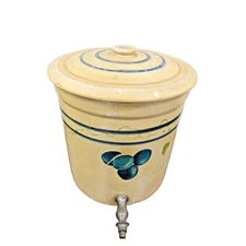Vintage Stoneware Drink Dispenser Crock With Lid