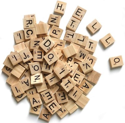 100 or 200 or 500 Pcs Wood Scrabble Tiles Letters 5 Complete Sets Of
