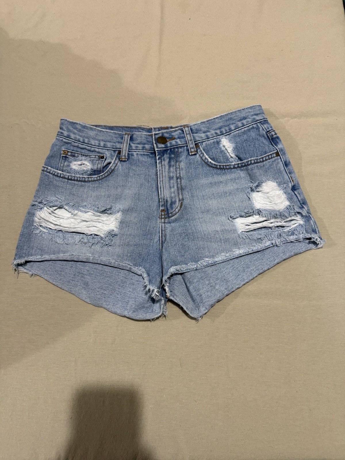 Billabong Women's Blue High Rise Cutoff Distressed Shorts Size 27