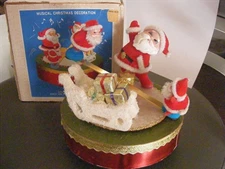 Santa Claus Action See-Saw 60s Musical Christmas Vintage Works Novelty Decor