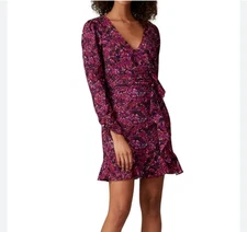 Parker Purple Floral Vneck Allison Flounce Dress Size 0