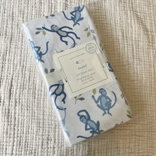 Pottery Barn Kids Daniel Monkey Organic Crib Fitted Sheet NWT Blue Green NEW