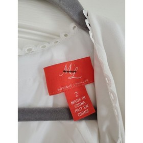 Monique Lhuillier Ivory Brady Eyelet Trim Ruffle Sleeve Bridal Jumpsuit NWT Sz 2