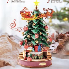 Rolife Wooden 3D Puzzle Christmas Tree Building Toy DIY Music Box Xmas Gifts