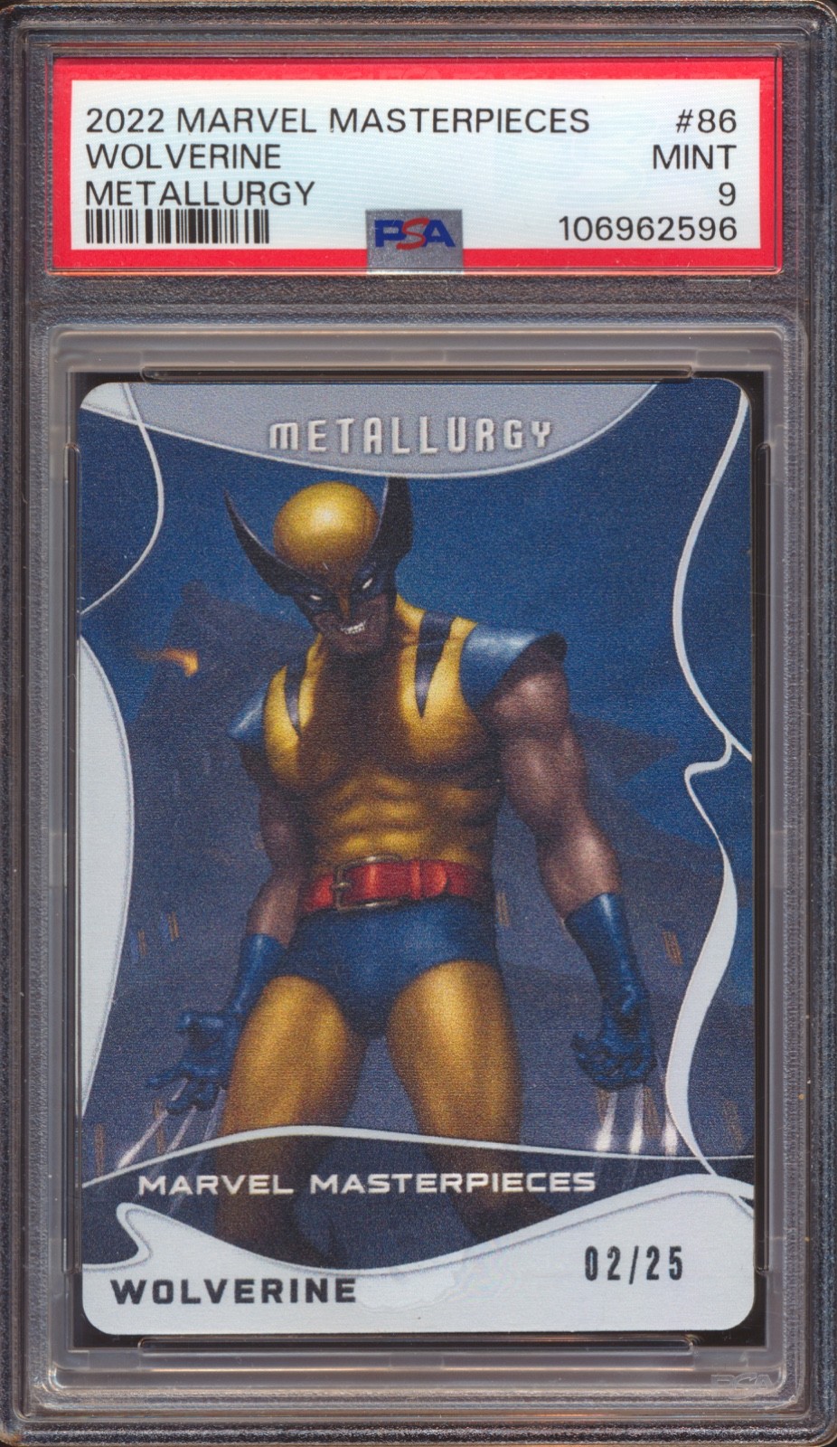 Wolverine #86 Marvel 2022 Masterpieces trading card — raw and PSA graded price guide