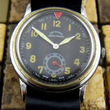 Orologio svizzero vintage uomo TECHNOS PRECISION 1930, piloti militari, glow,...