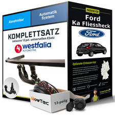 Anhängerkupplung WESTFALIA abnehmbar für FORD Ka Fliessheck +E-Satz AHK
