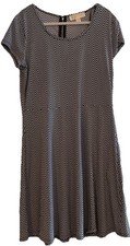 Michael Kors Women’s Dress Large Black & White Easy Care Packable Office