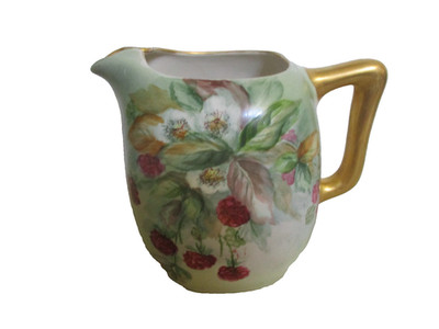 1957 Ceramic Juice Pitcher Country Kitchen Decor Hand Painted Ruth S Carbone