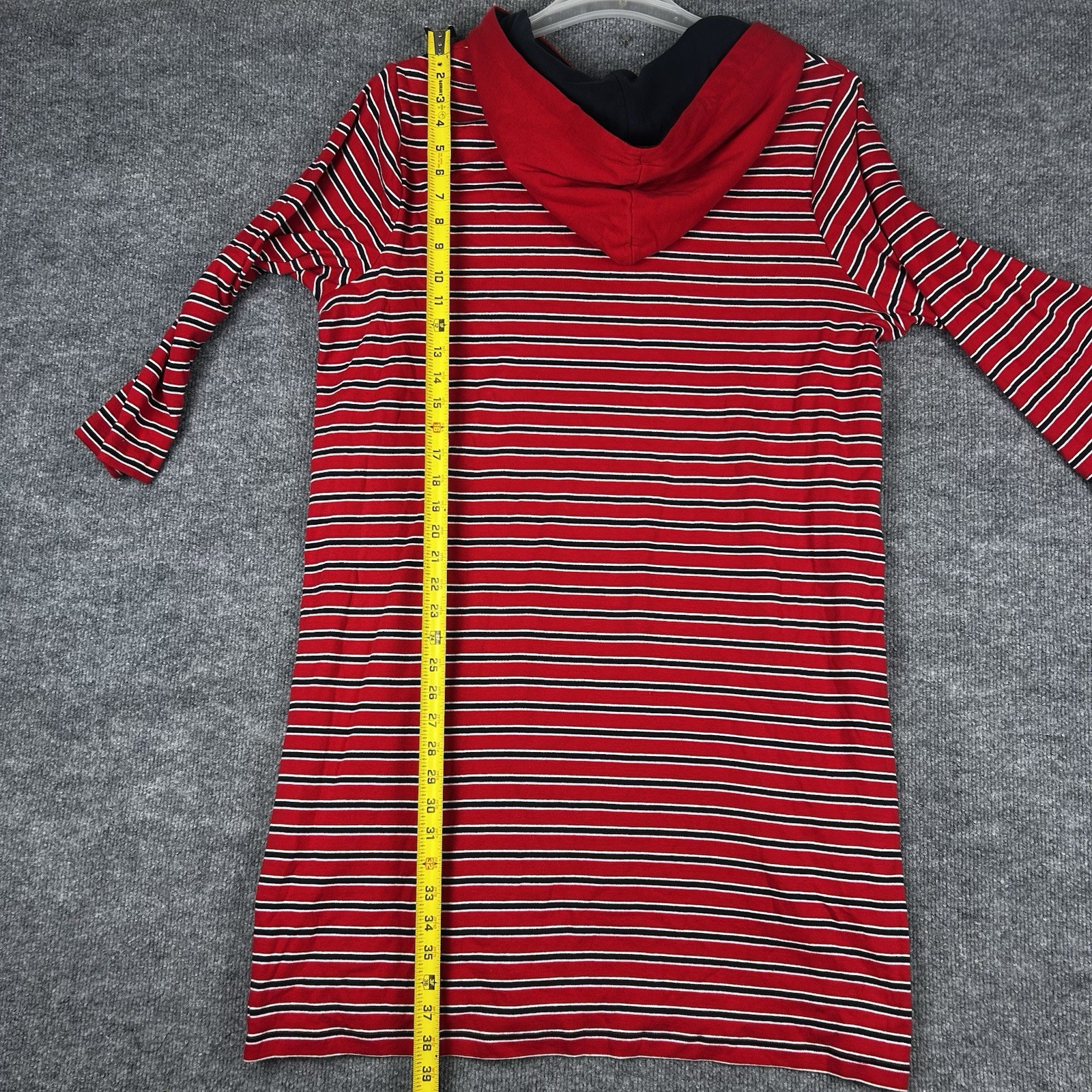 Tommy Hilfiger Denim Hooded Dress 1X Red Stripe Logo Spellout NWT Preppy thumbnail 10