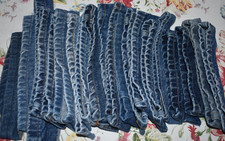 Upcycled Denim Hems LOT of 20 BUNDLE Salvaged Blue Jean Quilting Sewing Crafts