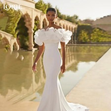 Vintage Wedding Dresses Backless Bridal Gowns Princess 3D Flower Bride Dress