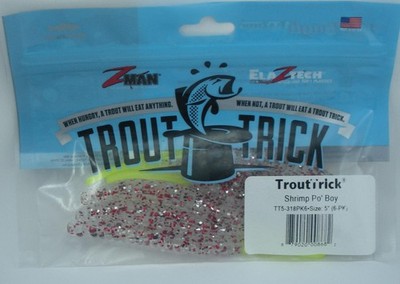 Zman TT5-318PK6 Elaztech 5'' Trout Trick Shakey Head Color 318 Shrimp Po Boy