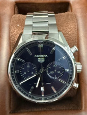 TAG Heuer Carrera Automatic Chronograph Blue Dial Date Steel Bracelet Watch