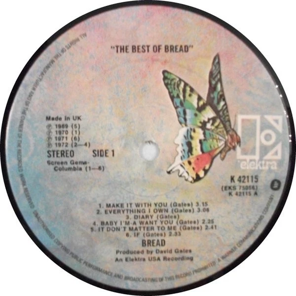 Bread - The Best Of Bread (LP) (Very Good Plus (VG+)) - 3812164214 - Image 3 of 4