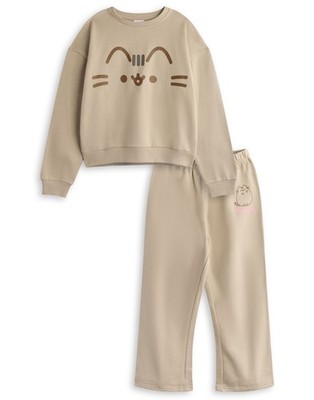 Pusheen Beige Big Face Set aus Sweatshirt und Jogginghose Mädchen