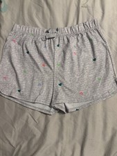 Old Navy Girls Gray Heart Shorts Xl 14-16 Elastic Waist Pull On