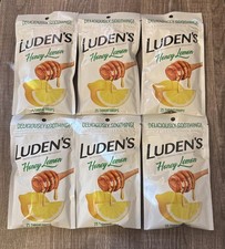 6x Luden's Honey Lemon Flavor Cough Throat Drops 25 Count Each 8/25 Sealed