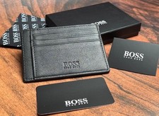 HUGO BOSS 9 Slot Black Leather Card Holder