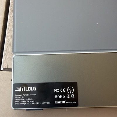ALOLG HDMI Potable Monitor 10.5 Inch Screen IPS Panel 1920X1280 Model S1